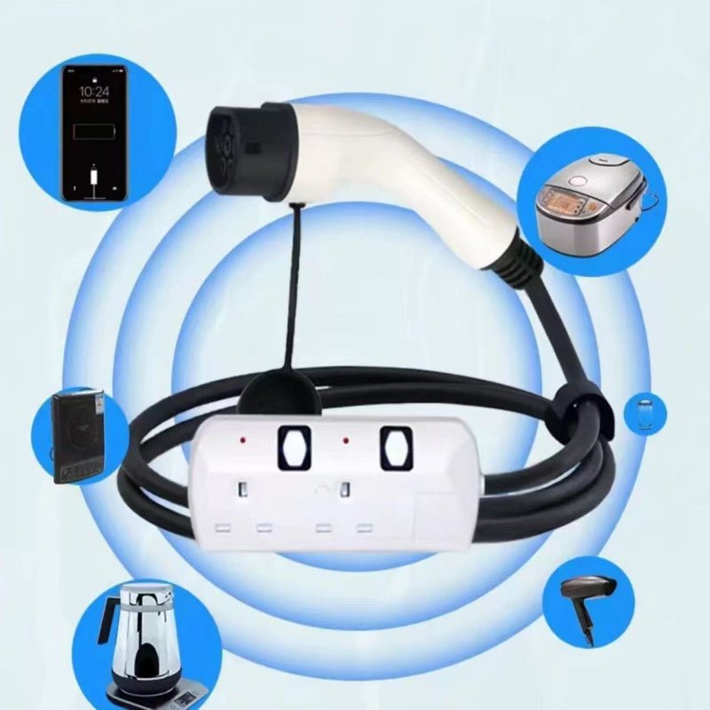 Electric Car Side Discharge Plug Only Suitable for BYD Car EV Type2 13A Charger Cable with EU Socket Outdoor Power Station 3 Ports (Need car supports V2L) - Nice BYD