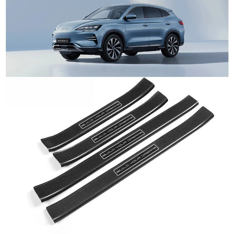 Plaques De Seuil De Porte Voiture Avant/Après - Protection Fibre De Carbone Pour BYD Seal U DM-i - Anti-Rayures, Imperméable, 1 Pièce