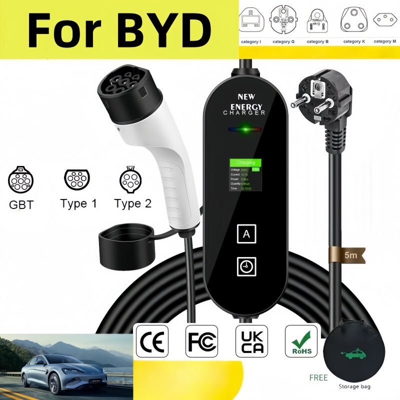 Type 2 Portable EV Charger for BYD - Nice BYD