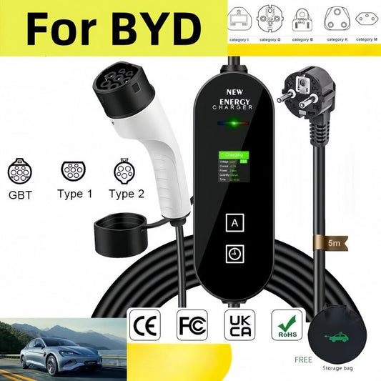 Type 2 Portable EV Charger for BYD - Nice BYD
