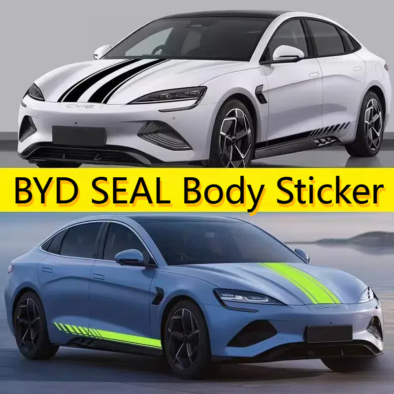 For BYD SEAL Side Skirt + Cabin Cover + Trunk Cover Decorative Sports Sticker