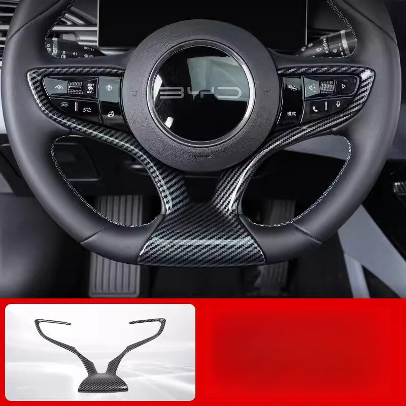 For BYD SEAL Gear Panel Door Handle Steering Wheel Carbon Fiber Protective Shell