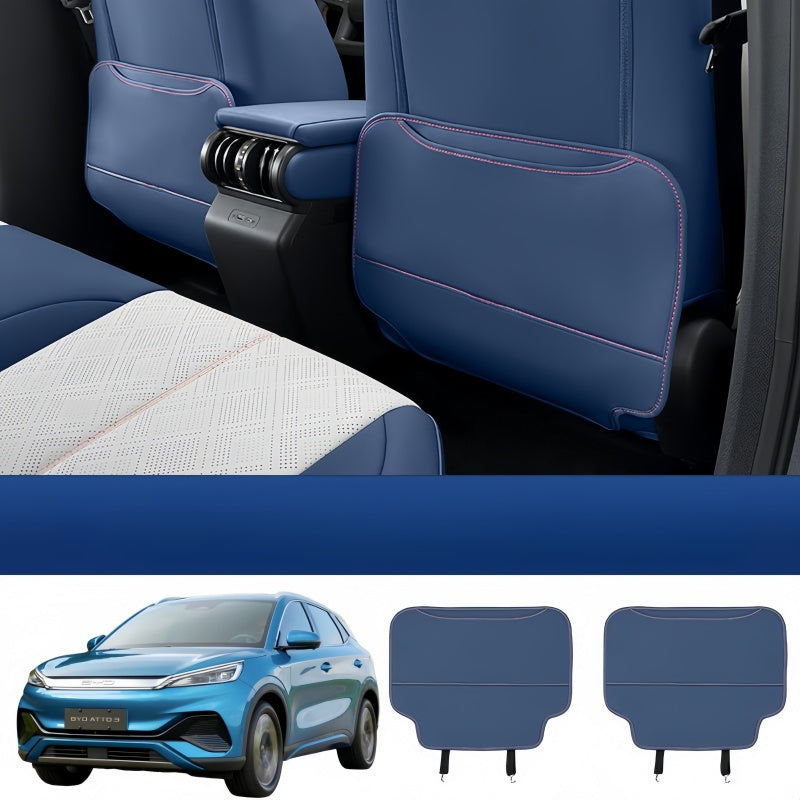 Half-Wrapped Leather Seat Back Kick Mat for BYD Atto 3 2023-2026