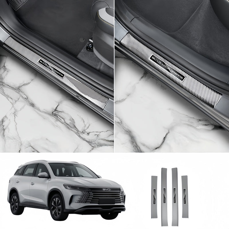 Carbon Fiber Door Sill Protector Trim for BYD Sealion 5 DM - i - Nice BYD