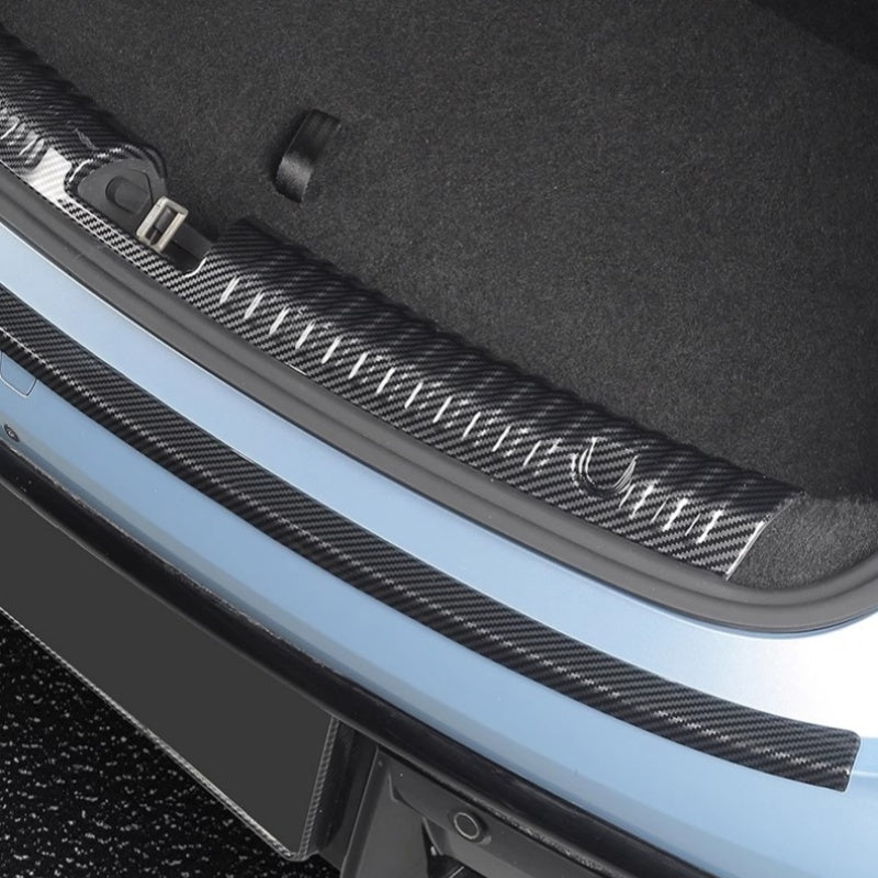 Carbon Fiber Look Trunk Sill Plate Protector – Rear Bumper Guard, 104cm Rubber