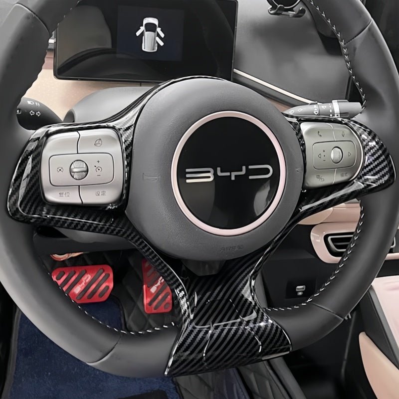 Carbon Fiber Texture Steering Wheel Cover for BYD Dolphin Surf/Seagull - Nice BYD