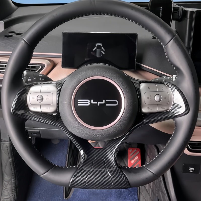 Carbon Fiber Texture Steering Wheel Cover for BYD Dolphin Surf/Seagull - Nice BYD