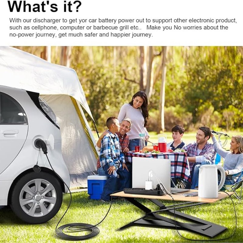 Electric Car Side Discharge Plug Only Suitable for BYD Car EV Type2 13A Charger Cable with EU Socket Outdoor Power Station 3 Ports (Need car supports V2L) - Nice BYD