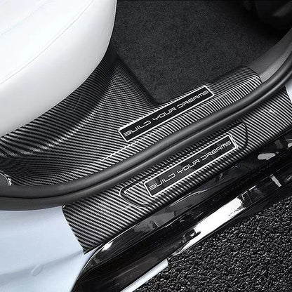 For BYD Seal EV Car Door Sill Guards ABS Carbon Fiber Scuff Plate Protector Threshold Trim Cover Sticker Car Styling Accessories - Nice BYD