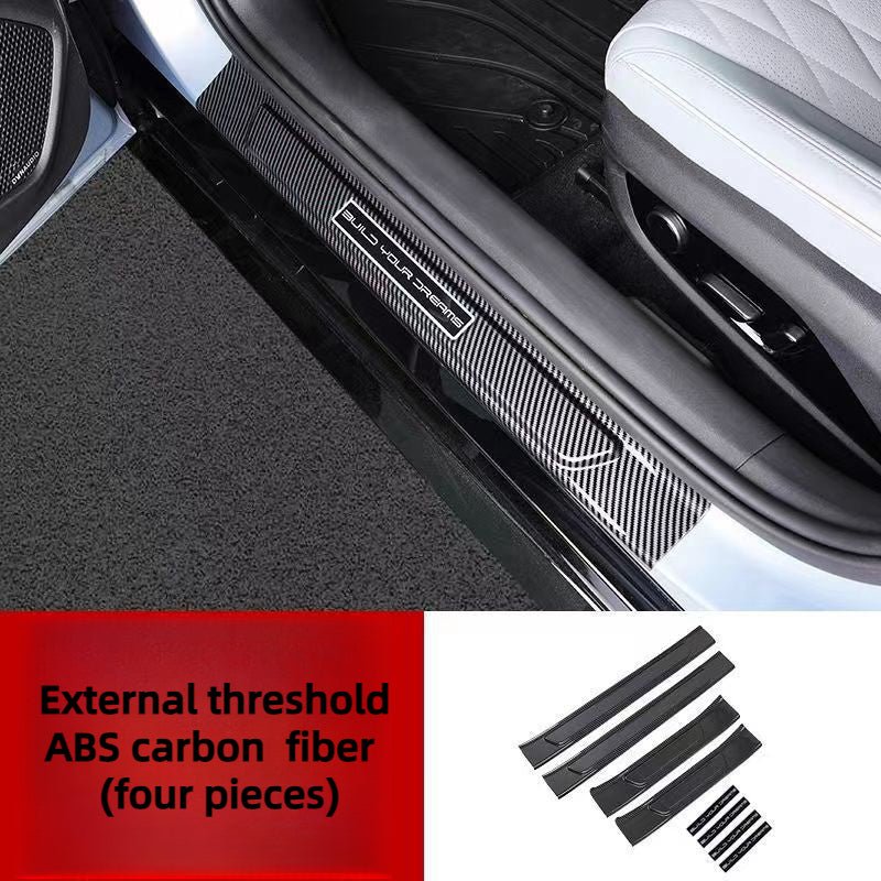 For BYD Seal EV Car Door Sill Guards ABS Carbon Fiber Scuff Plate Protector Threshold Trim Cover Sticker Car Styling Accessories - Nice BYD