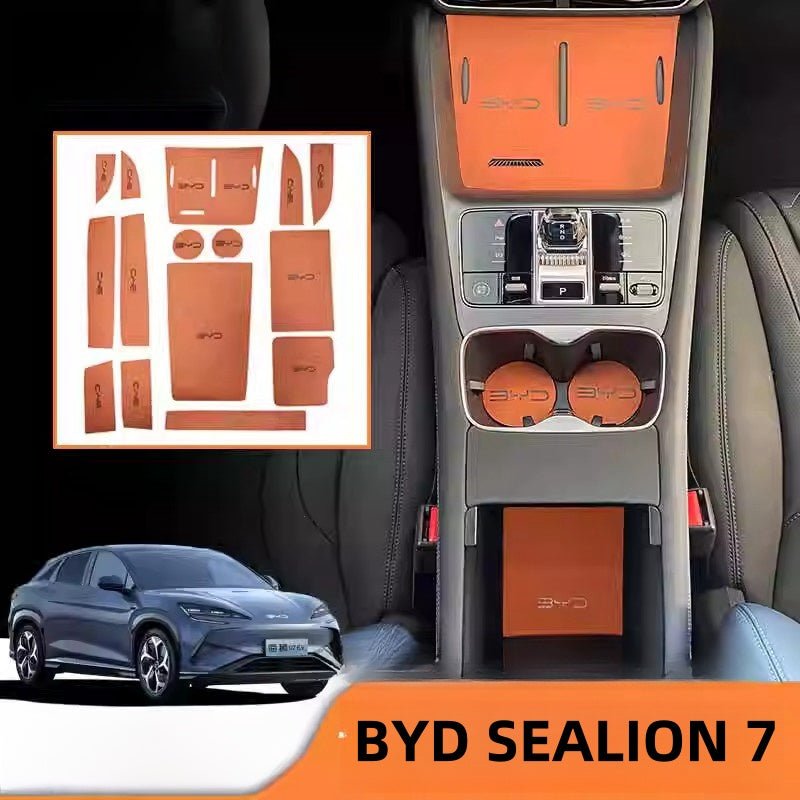 For BYD SEALION 7 Door/Armrest/Storage Box Water Cup Tank Leather Pad - Nice BYD