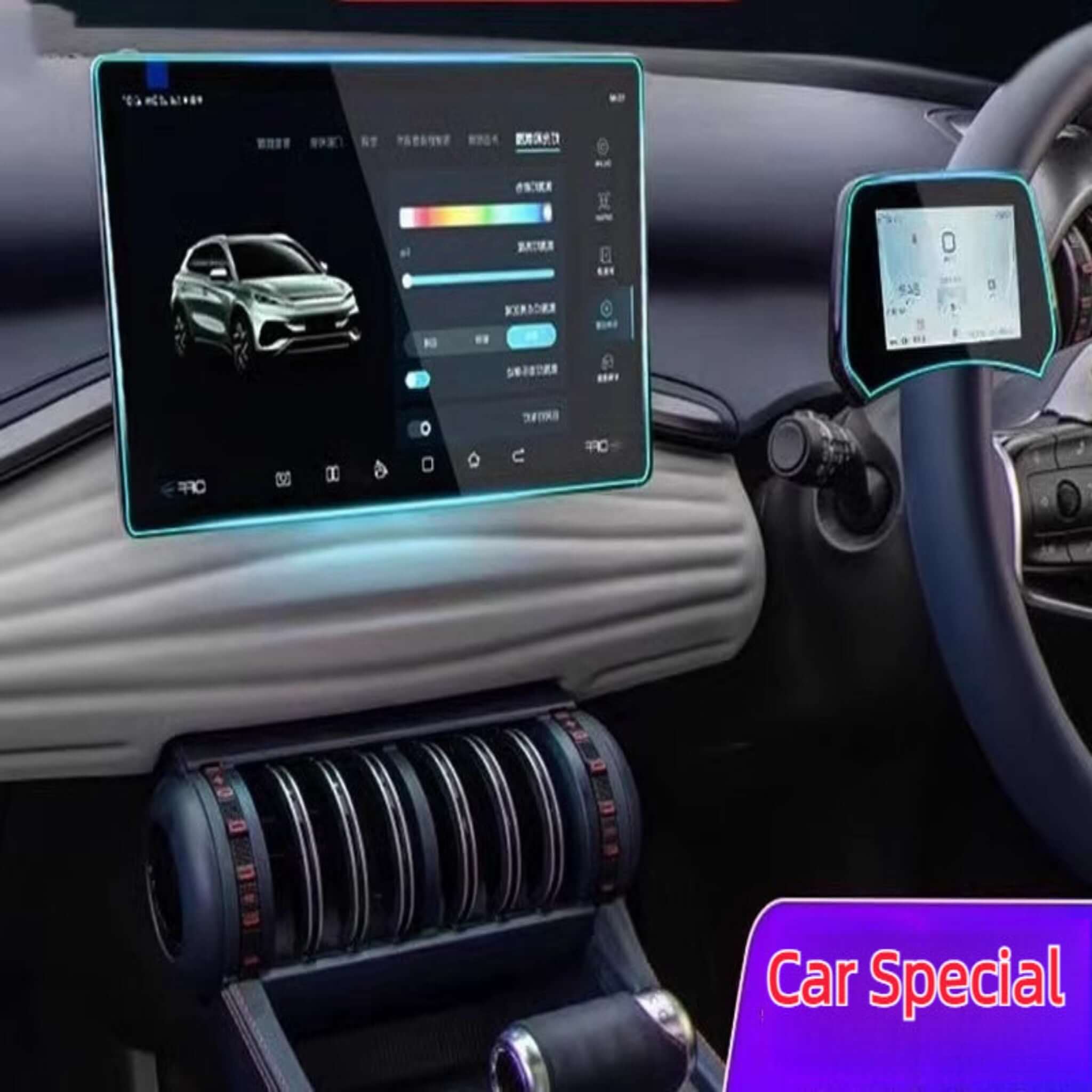 For BYD Navigation Screen Dashboard Screen Tempered Glass Film (4 Pcs)