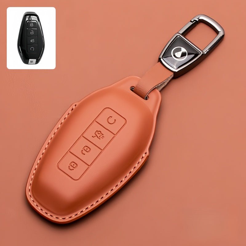 Full Wrap Leather Key Fob Case for Denza B5/B8 - Nice BYD