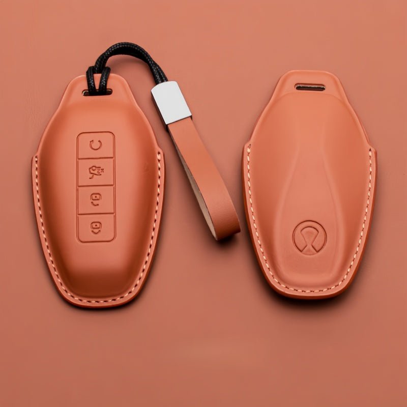 Full Wrap Leather Key Fob Case for Denza B5/B8 - Nice BYD
