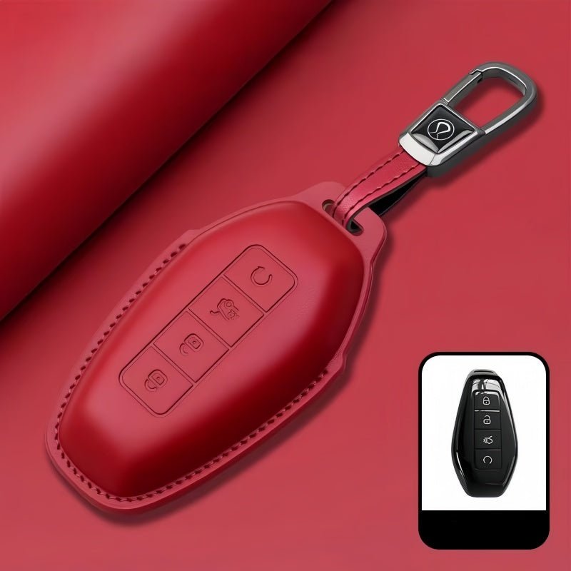 Full Wrap Leather Key Fob Case for Denza B5/B8 - Nice BYD