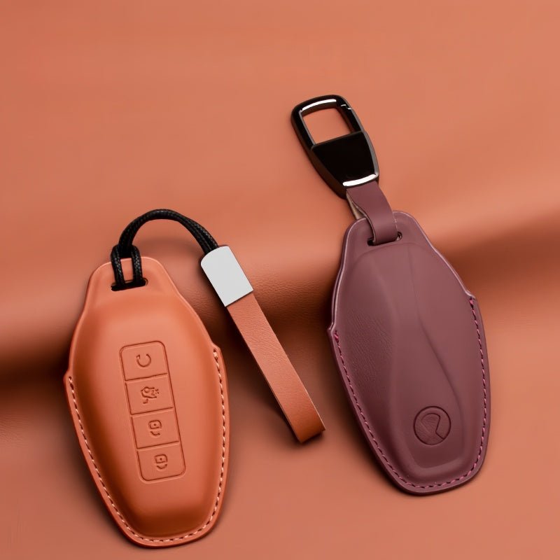 Full Wrap Leather Key Fob Case for Denza B5/B8 - Nice BYD
