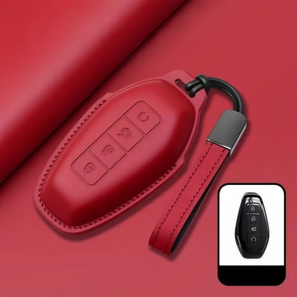 Full Wrap Leather Key Fob Case for Denza B5/B8 - Nice BYD
