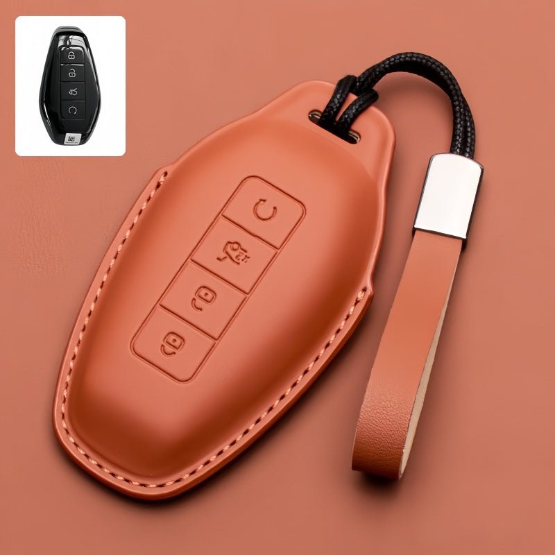 Full Wrap Leather Key Fob Case for Denza B5/B8 - Nice BYD