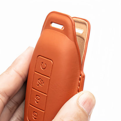 Full Wrap Leather Key Fob Case for Denza B5/B8 - Nice BYD