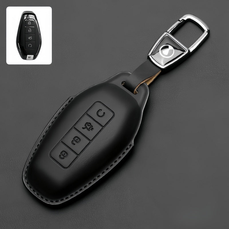 Full Wrap Leather Key Fob Case for Denza B5/B8 - Nice BYD