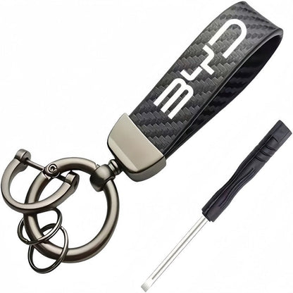 Leather Key Lanyard with Metal Hook for BYD - Nice BYD