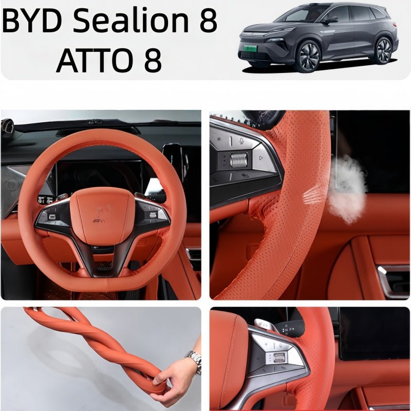 Nappa Leather Steering Wheel Cover for BYD Sealion 8 / ATTO 8 - Nice BYD